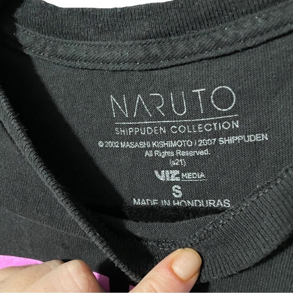 Naruto | Adult Unisex S (youth XL) purple and blue on black tee Anime - Picture 2 of 2